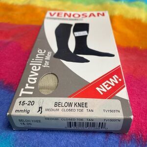 VENOSAN Compression Socks Medium 15-20 mmHg Below Knee Tan TV1503TN Closed Toe
